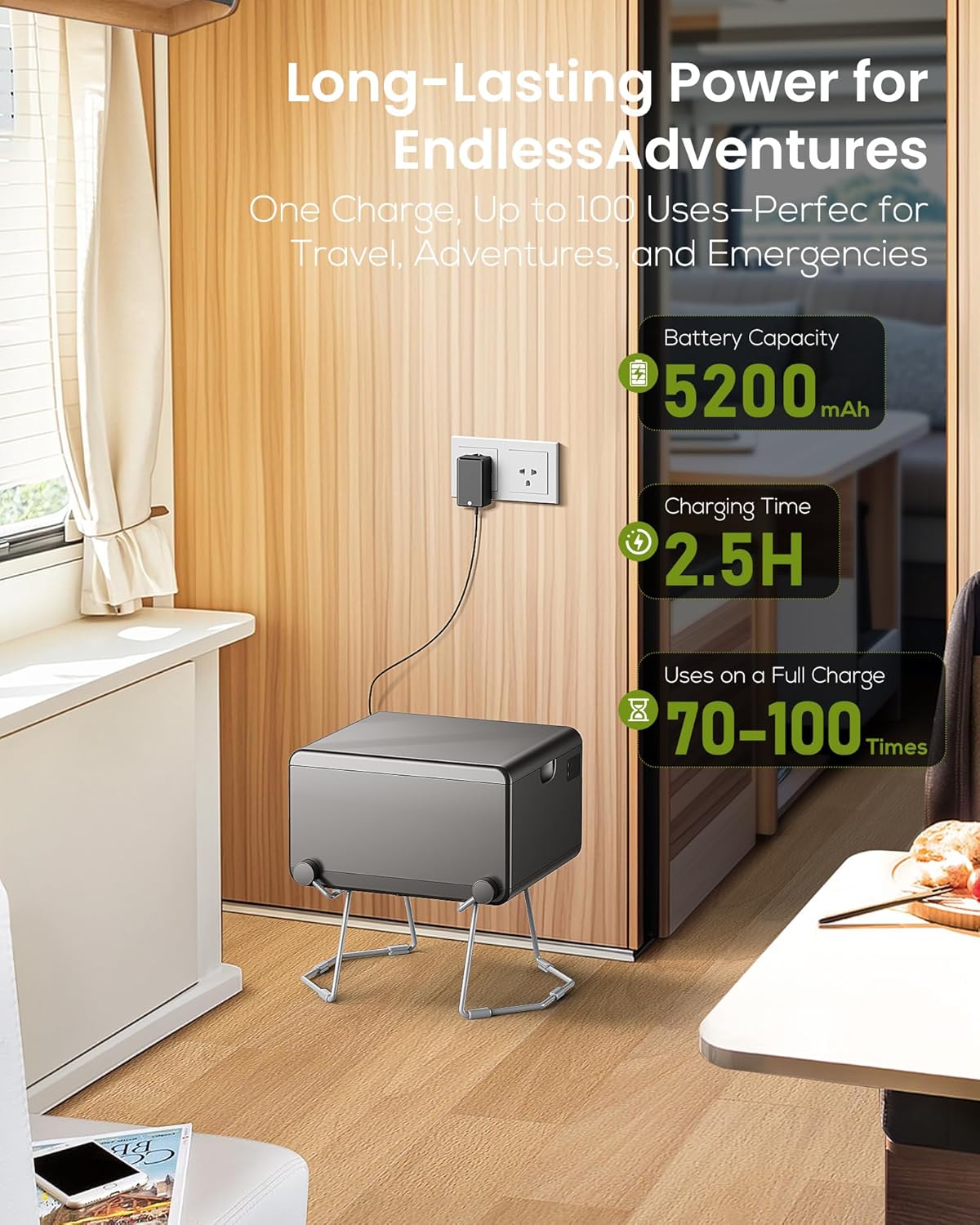 Dry Flush Toilet – Waterless, Odorless, Self-Contained | Rechargeable Portable Toilet for RVs, Van, Boat, Tiny House, Off-Grid | Easier to Use Than Composting or Incinerator Toilets - Image 4