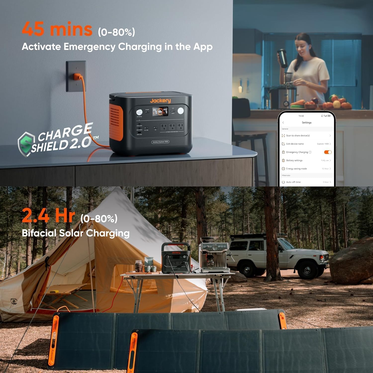 Jackery Explorer 1000 v2 Portable Power Station,1070Wh LiFePO4 Battery,1500W AC/100W USB-C Output, 1 Hr Fast Charge, Solar Generator for Camping,Emergency, RV, Off-Grid Living(Solar Panel Optional) - Image 2